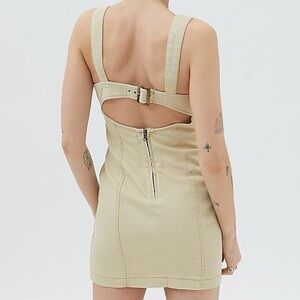 Urban Outfitters Beige Denim Backless Mini Dress